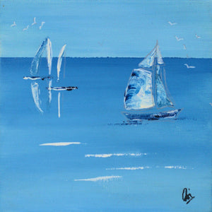 Ocean Breeze – Original Sailing Boats Painting by Edelgard Schroer