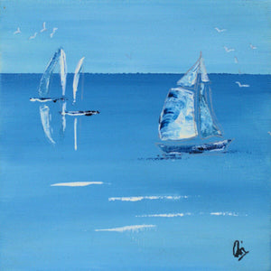 Ocean Breeze – Original Sailing Boats Painting by Edelgard Schroer