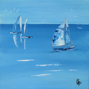 Ocean Breeze – Original Sailing Boats Painting by Edelgard Schroer