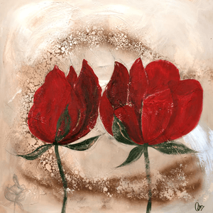 Abstract Roses – Original Floral Painting by Edelgard Schroer