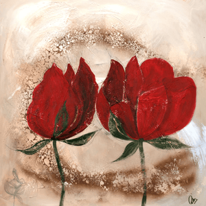 Abstract Roses – Original Floral Painting by Edelgard Schroer