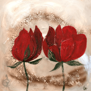 Abstract Roses – Original Floral Painting by Edelgard Schroer