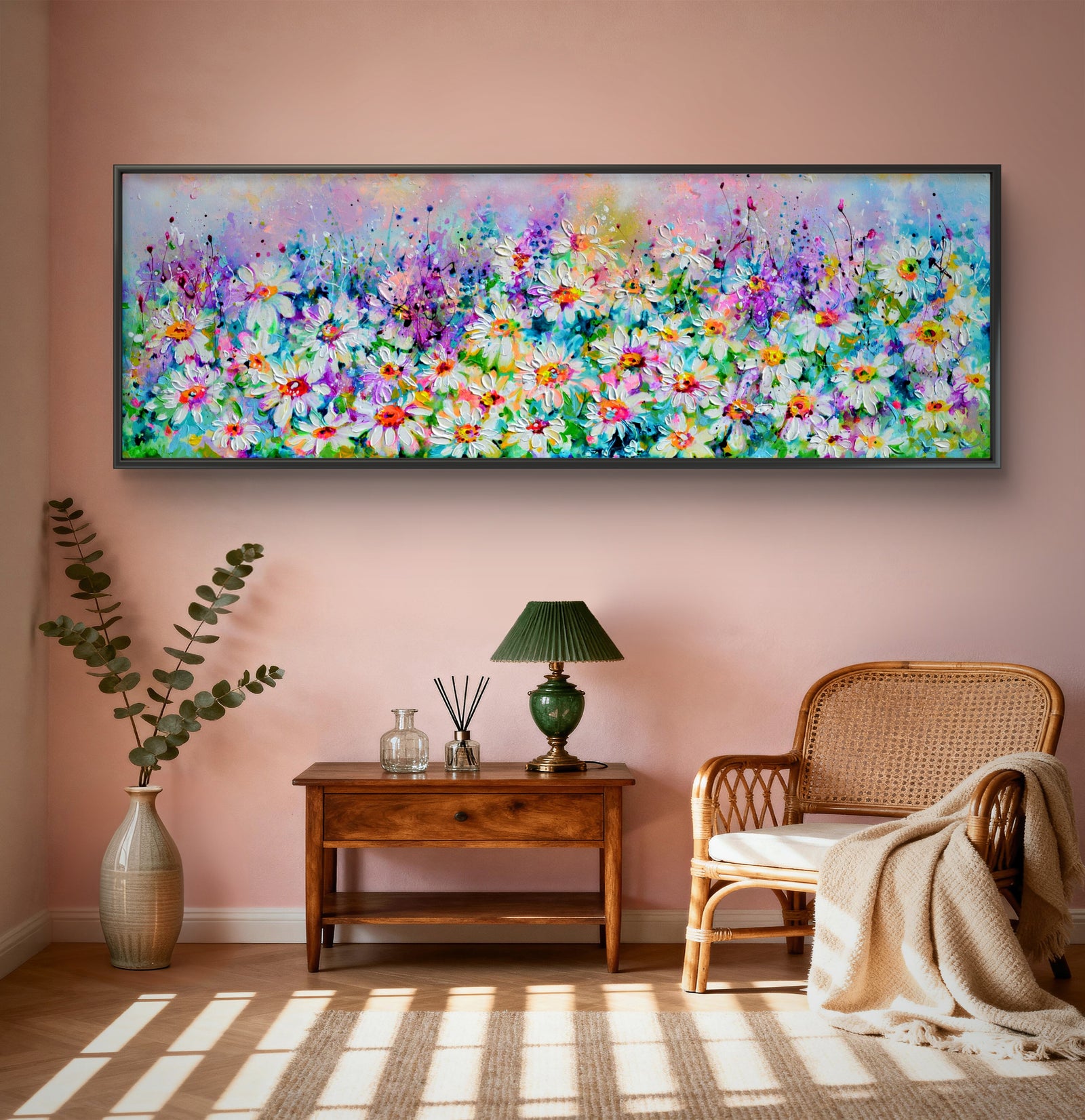 Wildflower Meadow Painting Woodland Daisies