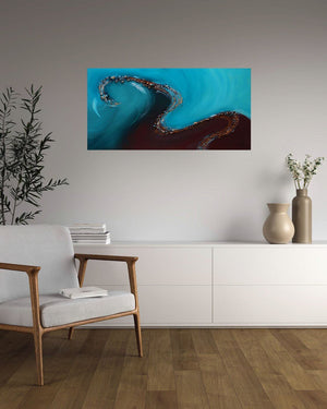 Twilight River – Original Abstract Painting by Edelgard Schroer