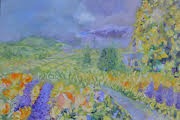 Tuscan Hills Impressionist Landscape Painting featuring vibrant colors and expressive brushwork of the Italian countryside.