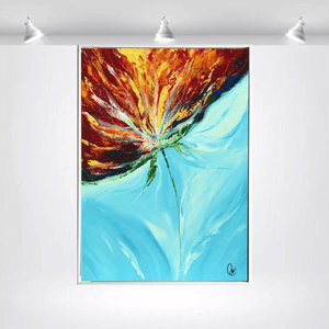 Flame Bloom II – Original Acrylic Painting by Edelgard Schroer