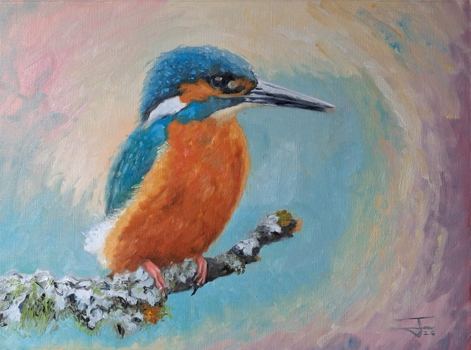 The Kingfisher Original Oil Painting by Steffan Johnson