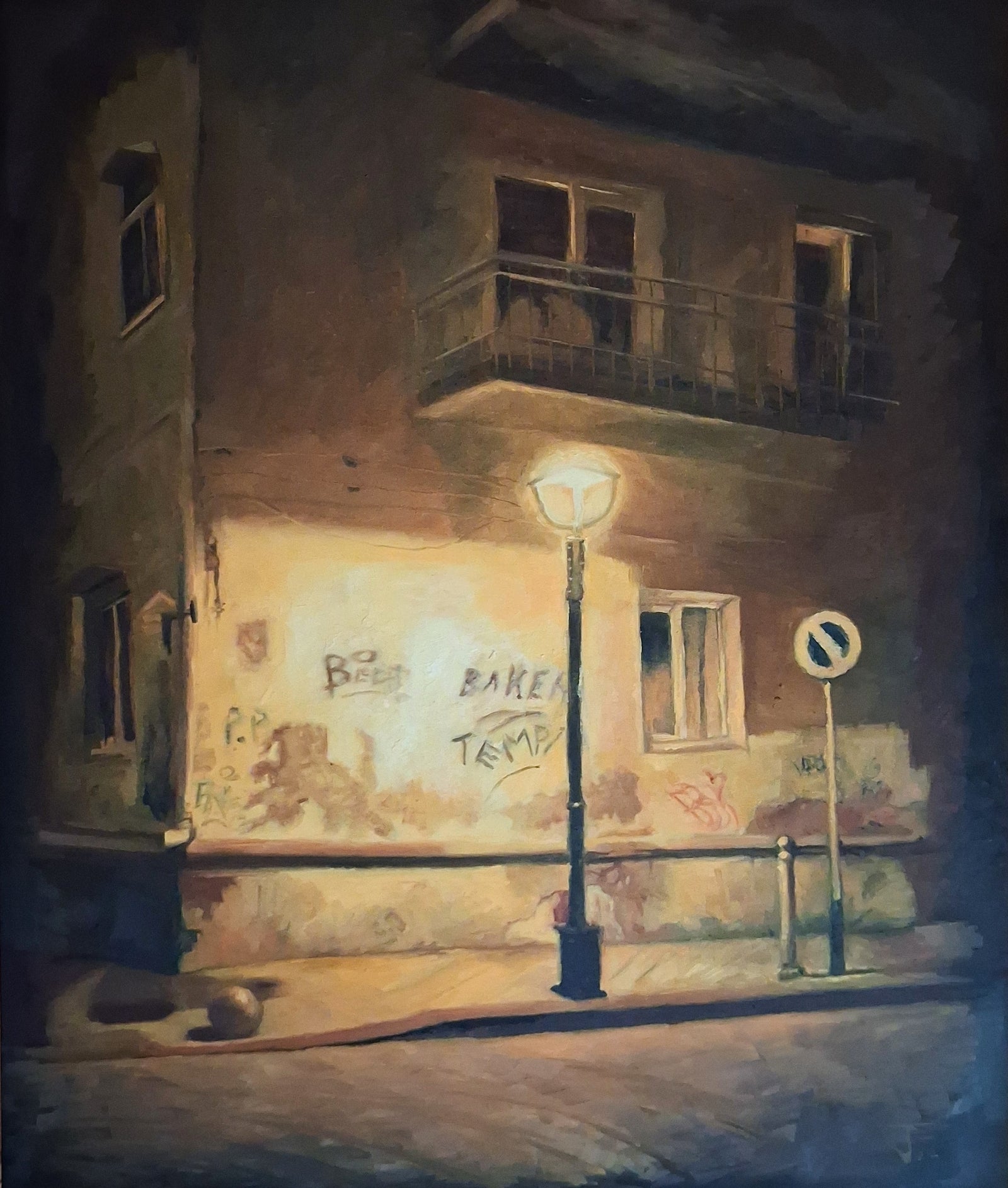 Nocturne Graffiti | Rome Night Cityscape Oil Painting