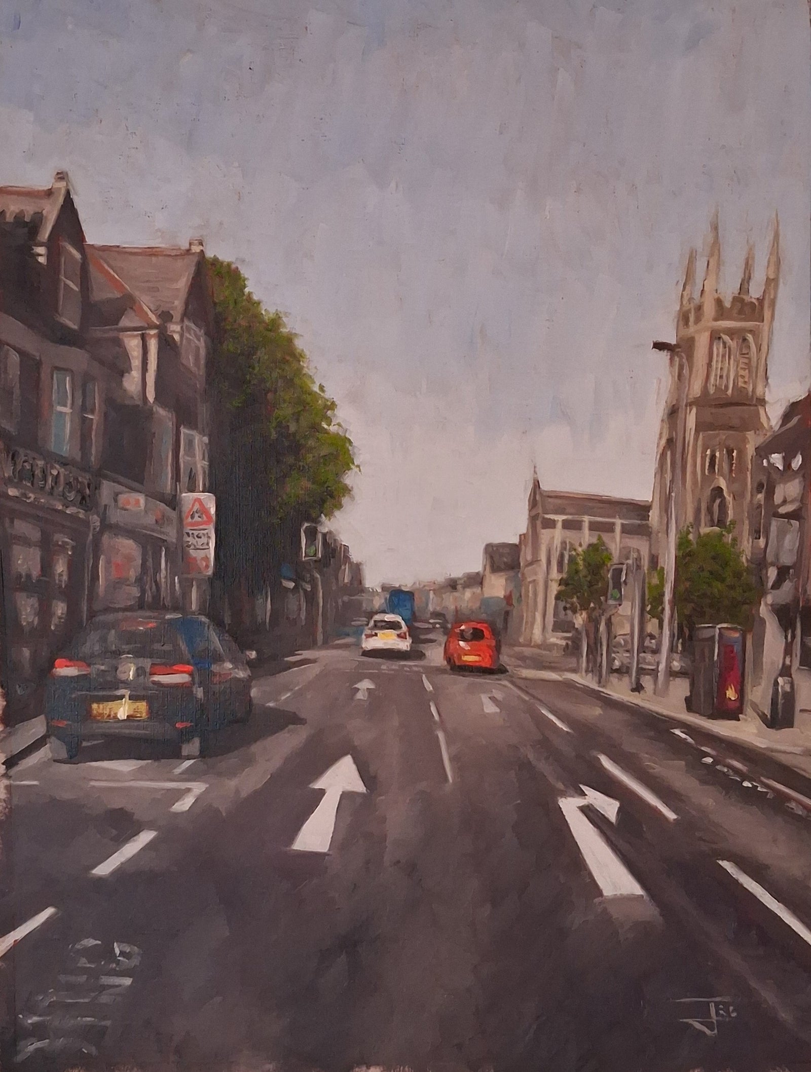 City Streets 001 | Cardiff Urban Oil Painting by Steffan Johnson