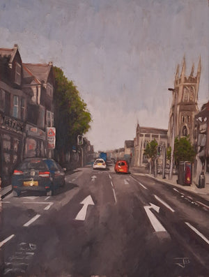 City Streets 001 | Cardiff Urban Oil Painting by Steffan Johnson