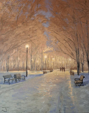 The Glow on a Winter Walk Original Artwork Steffan Johnson