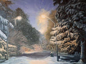The Snowy Night 50 x 40 cm /  19.6 x 15.7 '  Original Artwork Steffan Johnson