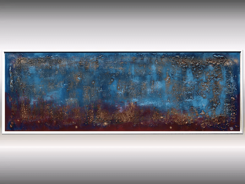 Midnight Ember – Original Textured Abstract Painting by Edelgard Schroer