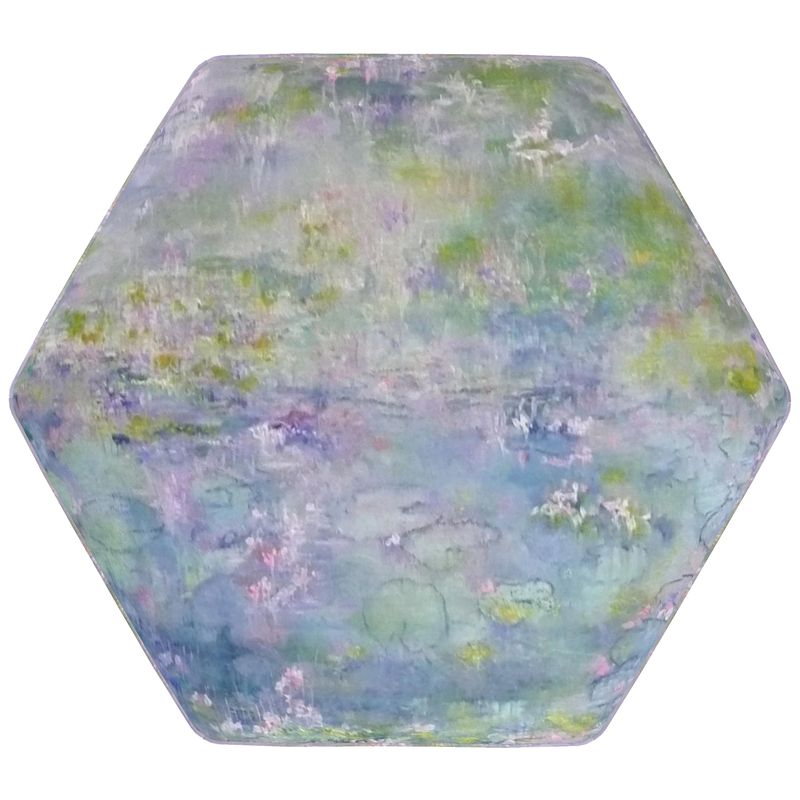Footstool | Pale Blue Waterlilies Design by Lesley Blackburn