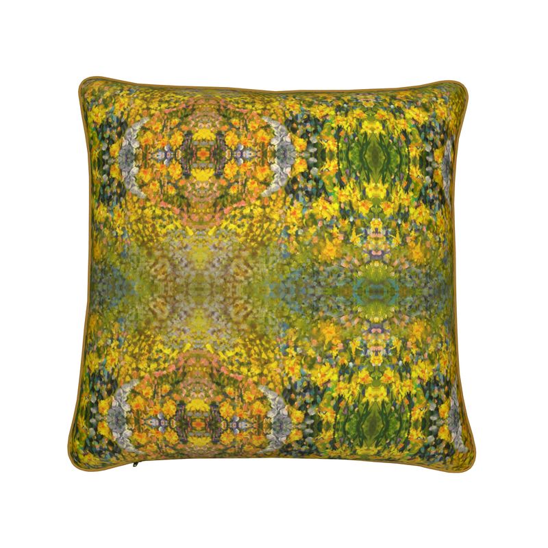 Daffodil Geometric Cushion | Design by Lesley Blackburn