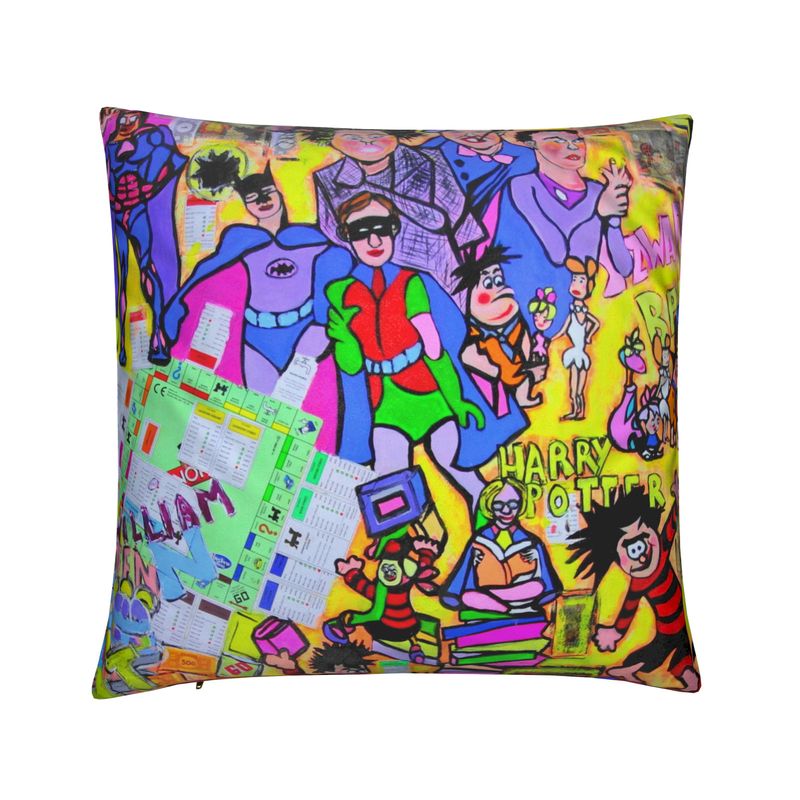 Heroes and Villains Cushion | Design by Lesley Blackburn
