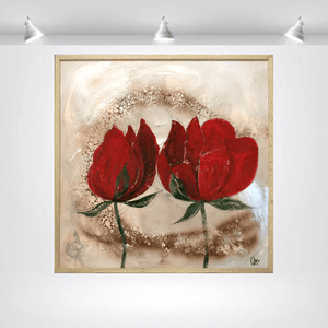 Abstract Roses – Original Floral Painting by Edelgard Schroer