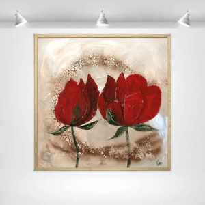 Abstract Roses – Original Floral Painting by Edelgard Schroer