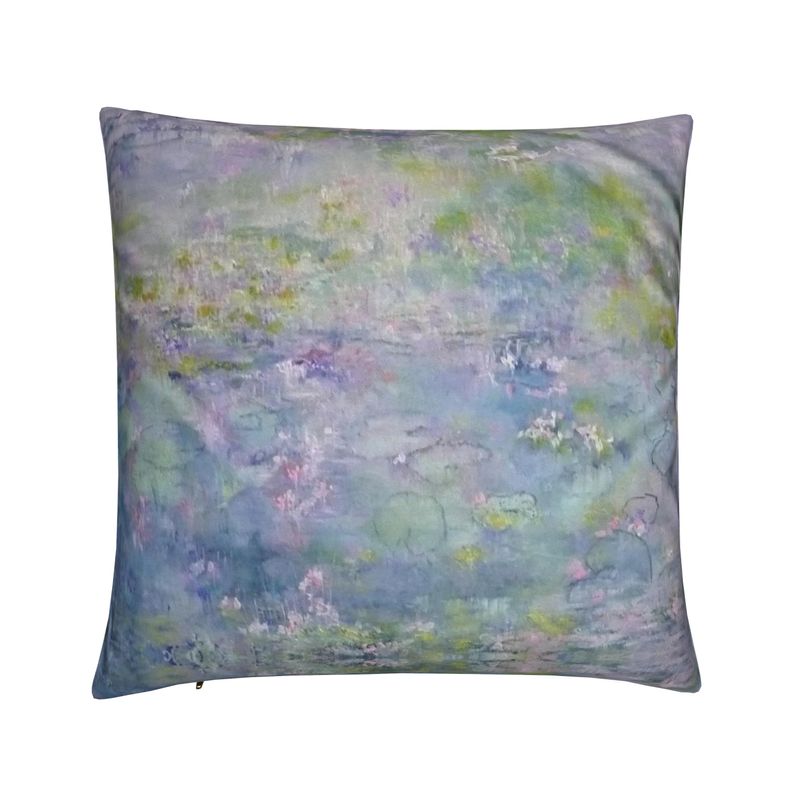 Pale Blue Water Lilies Cushion | Design by Lesley Blackburn