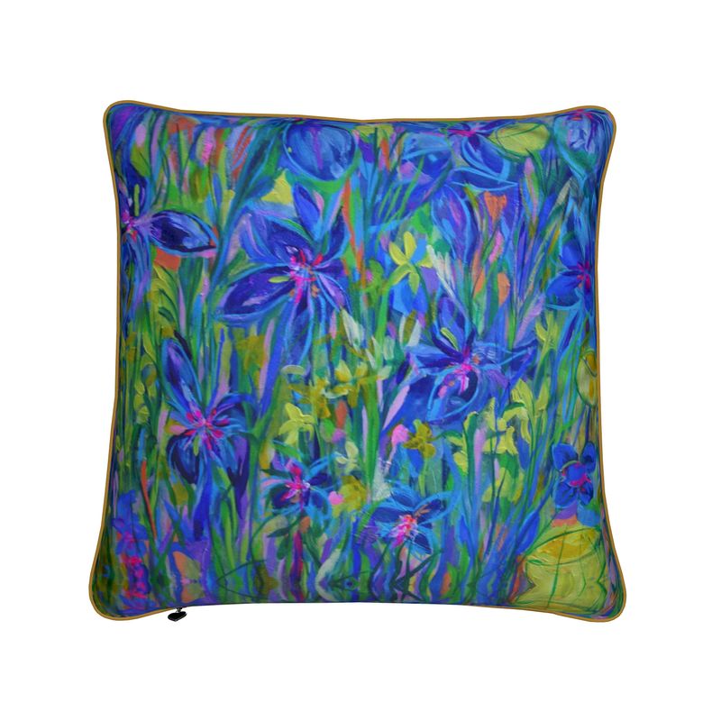 Blue Iris Cushion | Design by Lesley Blackburn