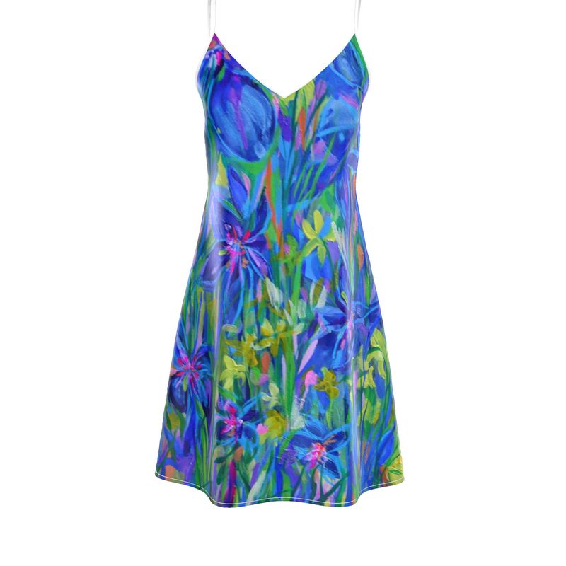 Mini Slip Dress | Iris | White Trim by Lesley Blackburn