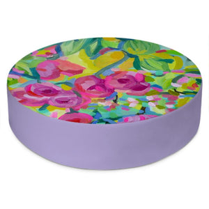 Round Floor Cushion | Camellia Design by Lesley Blackburn