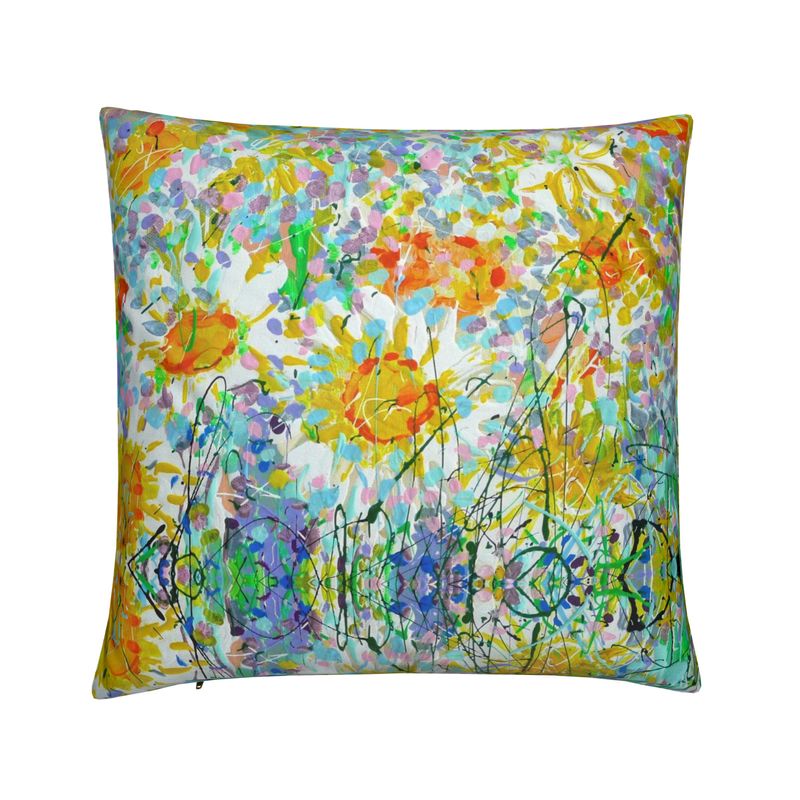 Daisy Meadow Floral Cushion Cover | Design by Lesley Blackburn