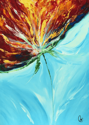 Flame Bloom II – Original Acrylic Painting by Edelgard Schroer