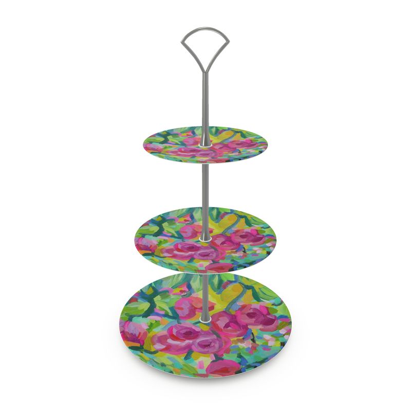 Three Tier Cake Stand | Camellia Design by Lesley Blackburn