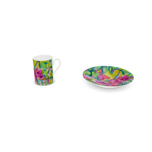 Bone China Cup & Saucer | Camellia Design by Lesley Blackburn