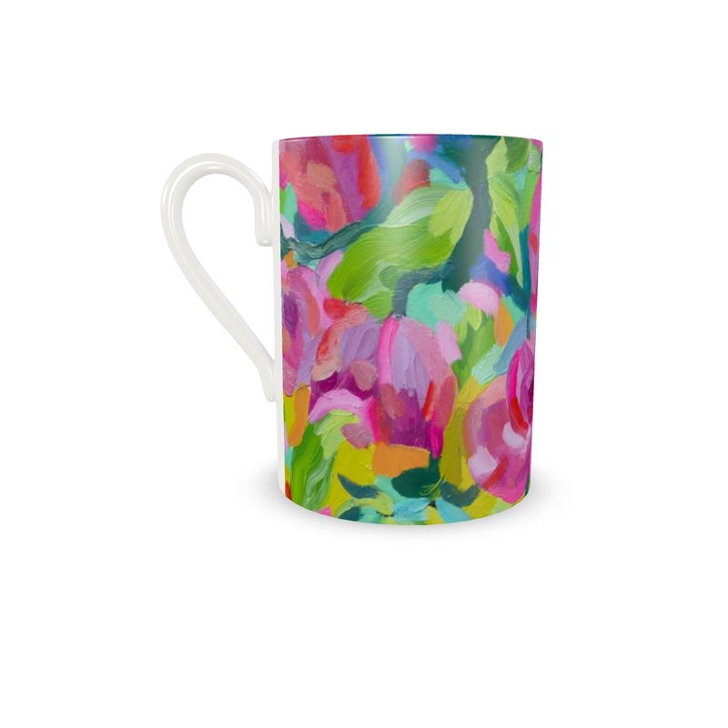 Bone China Cup & Saucer | Camellia Design by Lesley Blackburn