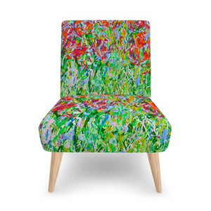 Red Tulip Meadow Occasional Chair by Lesley Blackburn