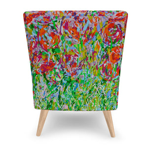 Red Tulip Meadow Occasional Chair by Lesley Blackburn