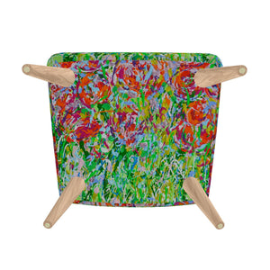 Red Tulip Meadow Occasional Chair by Lesley Blackburn