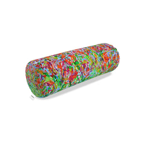Red Tulip Meadow XL Bolster Cushion by Lesley Blackburn