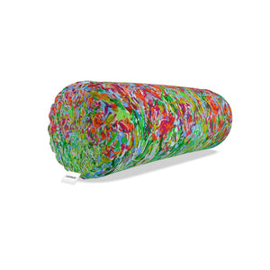 Red Tulip Meadow XL Bolster Cushion by Lesley Blackburn