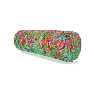 Red Tulip Meadow XL Bolster Cushion by Lesley Blackburn