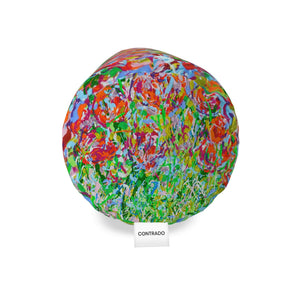 Red Tulip Meadow XL Bolster Cushion by Lesley Blackburn