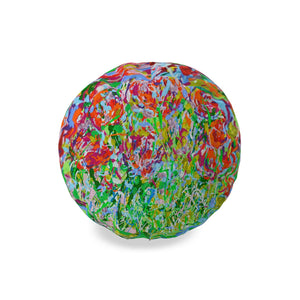 Red Tulip Meadow XL Bolster Cushion by Lesley Blackburn