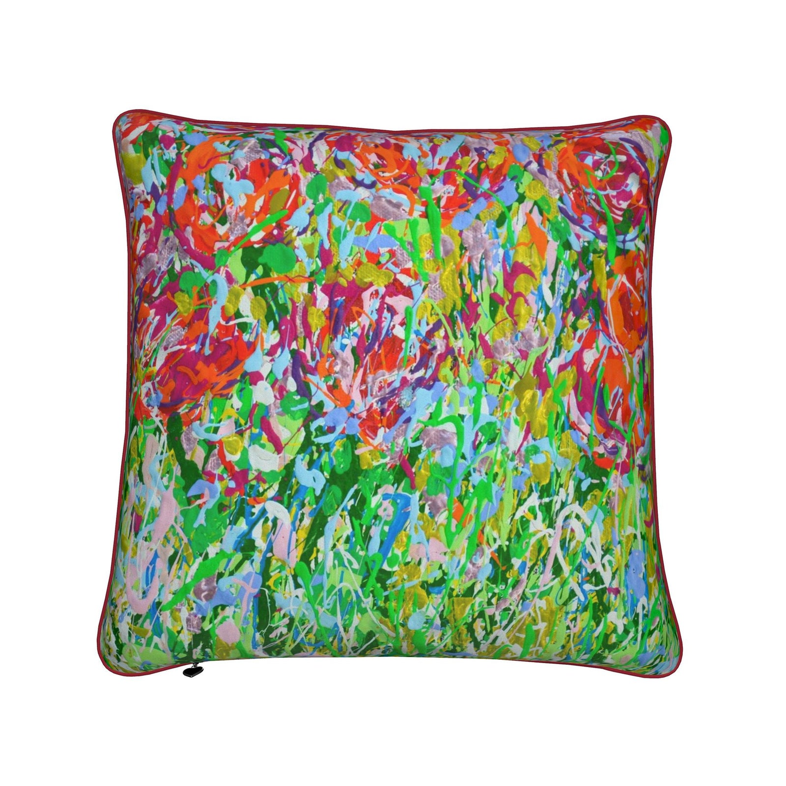 Red Tulip Meadow Designer Cushions by Lesley Blackburn