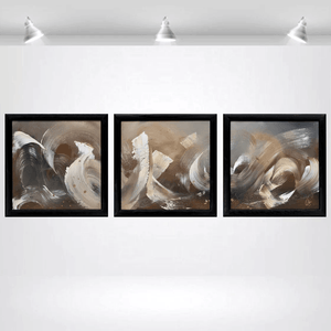 Wilderness – Original Abstract Triptych in Brown and Gold by Edelgard Schroer