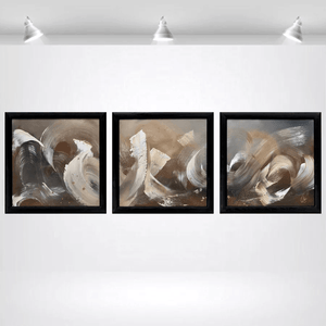 Wilderness – Original Abstract Triptych in Brown and Gold by Edelgard Schroer
