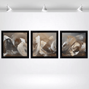Wilderness – Original Abstract Triptych in Brown and Gold by Edelgard Schroer