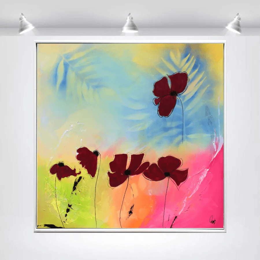 Scarlet Breeze – Original Abstract Painting by Edelgard Schroer