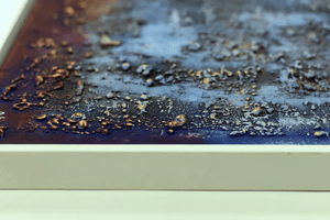 Midnight Ember – Original Textured Abstract Painting by Edelgard Schroer