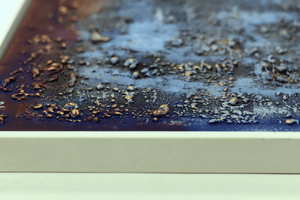 Midnight Ember – Original Textured Abstract Painting by Edelgard Schroer