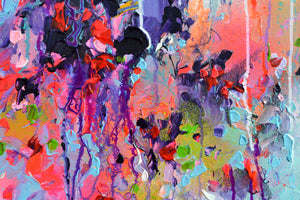 Dewy Forest Path Abstract Landscape Painting