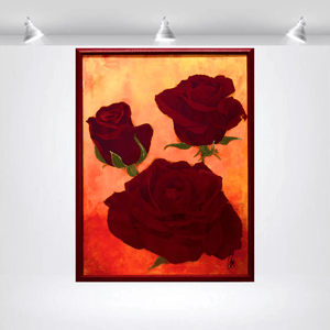 Crimson Grace – Original Acrylic Painting by Edelgard Schroer