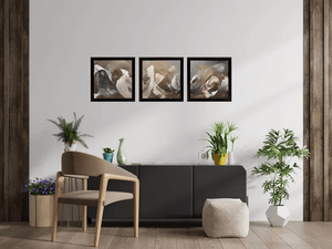 Wilderness – Original Abstract Triptych in Brown and Gold by Edelgard Schroer