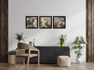 Wilderness – Original Abstract Triptych in Brown and Gold by Edelgard Schroer